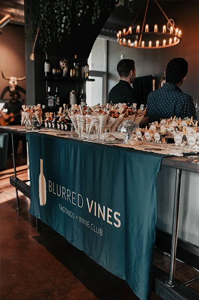 Blurred-vines-wine-tasting-private-event-with-food-Austin-Texas